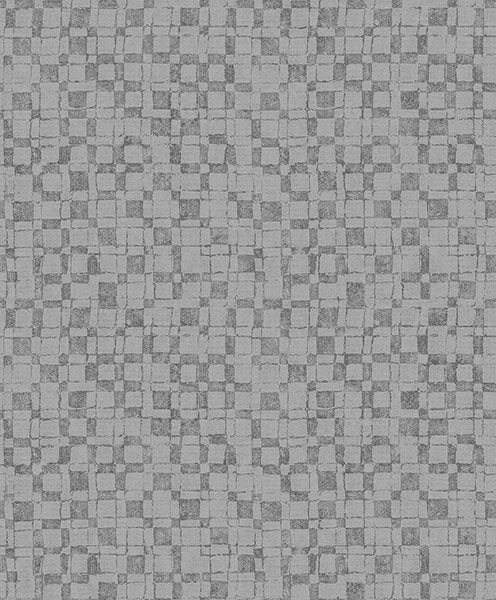 Sarni Silver Grid Wallpaper