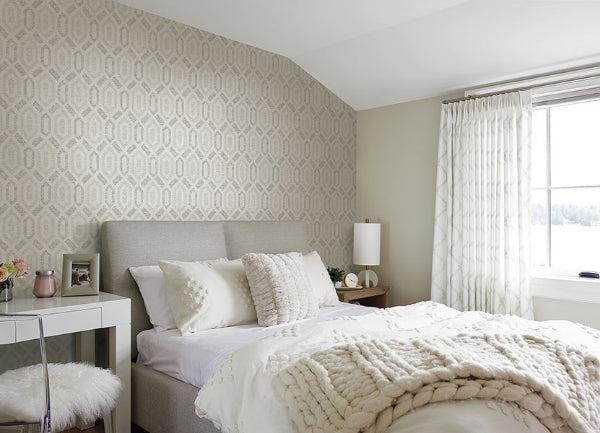Latona Platinum Diamond Geometric Wallpaper