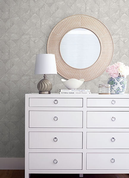 Demir Grey Distressed Geometric Wallpaper