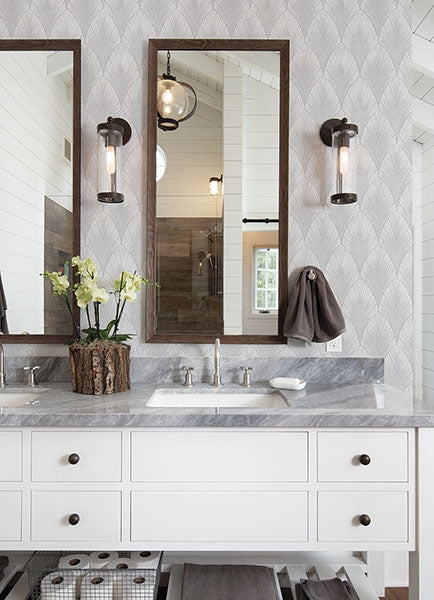 Bakal Pearl Art Deco Ogee Wallpaper