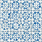 Izeda Blue Floral Tile Wallpaper