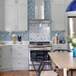 Izeda Blue Floral Tile Wallpaper