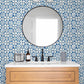 Izeda Blue Floral Tile Wallpaper