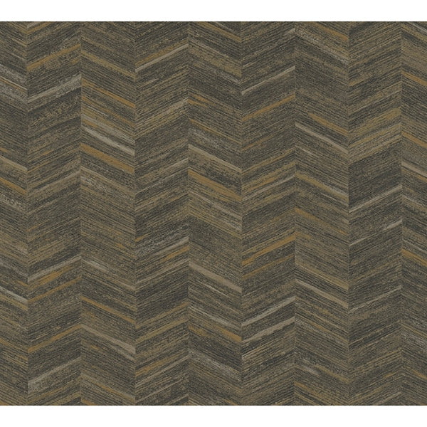 Tatlin Brown Chevron Wallpaper