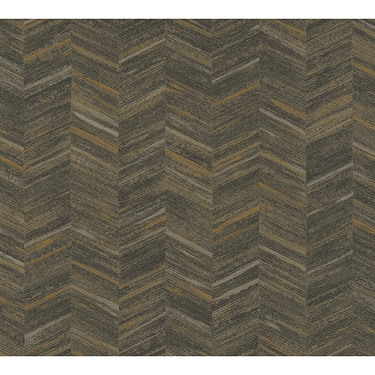 Tatlin Brown Chevron Wallpaper