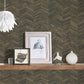 Tatlin Brown Chevron Wallpaper