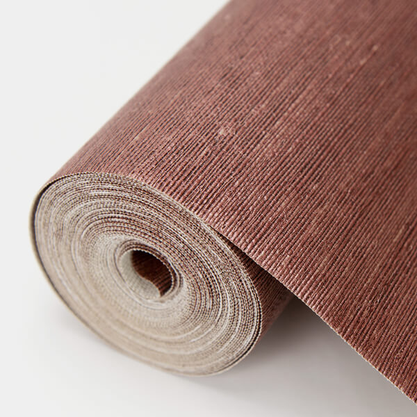 Aspero Red Faux Grasscloth Wallpaper