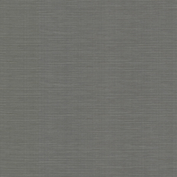 Bay Ridge Charcoal Faux Grasscloth Wallpaper