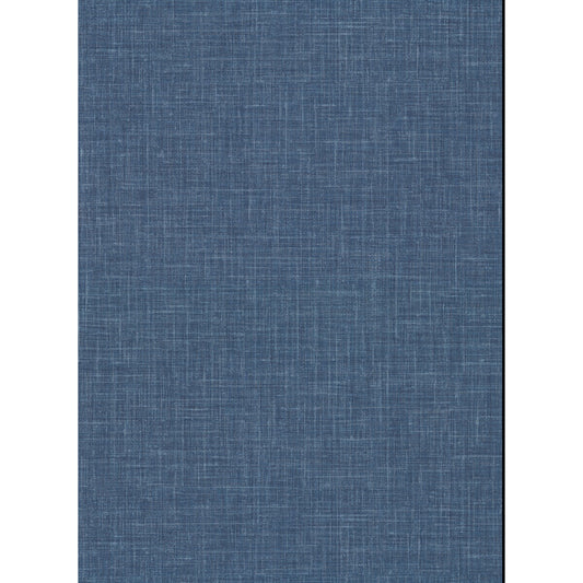 Upton Indigo Faux Linen Wallpaper