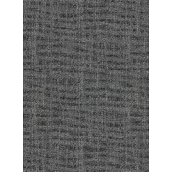 Claremont Black Faux Grasscloth Wallpaper
