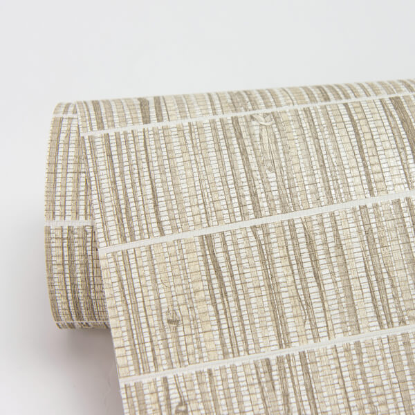 Luz Taupe Faux Grasscloth Wallpaper