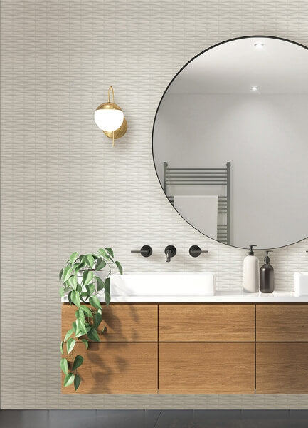 Gator White Geometric Stripe Wallpaper