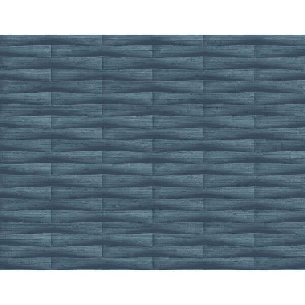 Gator Blue Geometric Stripe Wallpaper