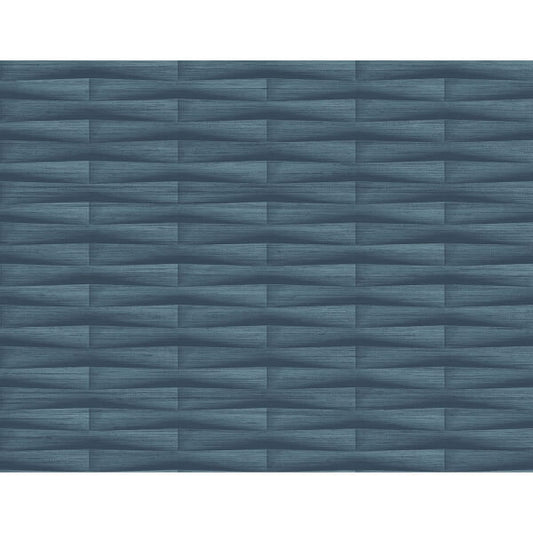 Gator Blue Geometric Stripe Wallpaper