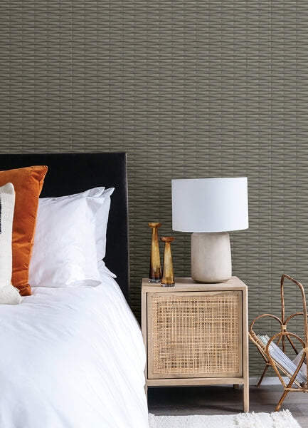 Gator Brown Geometric Stripe Wallpaper