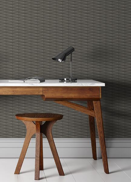 Gator Brown Geometric Stripe Wallpaper