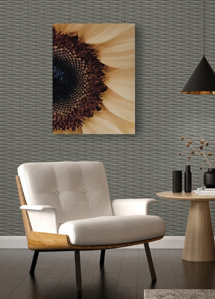 Gator Slate Geometric Stripe Wallpaper