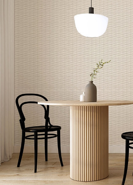 Gator Beige Geometric Stripe Wallpaper