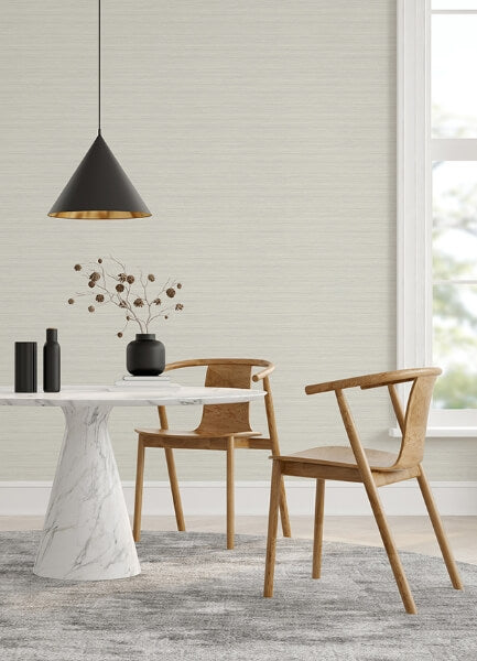 Shantung White Silk Wallpaper