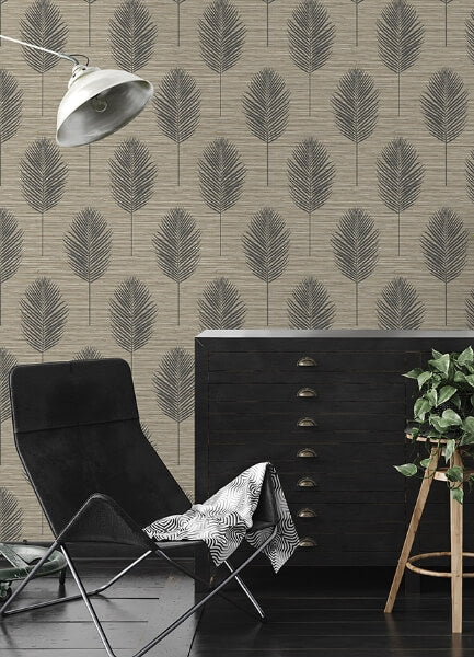 Bali Light Brown Fern Wallpaper
