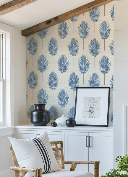Bali Blue Fern Wallpaper