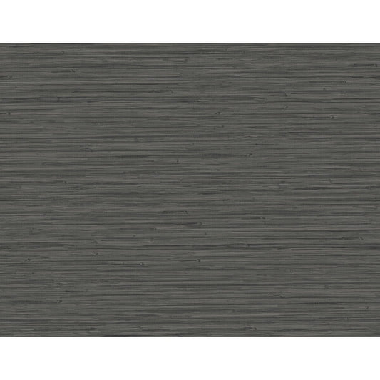 Rushmore Black Faux Grasscloth Wallpaper
