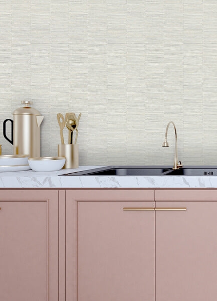 Jenga Light Grey Striped Column Wallpaper