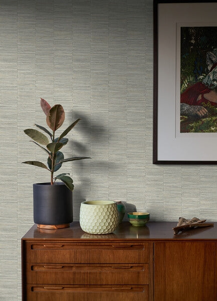 Jenga Grey Striped Column Wallpaper