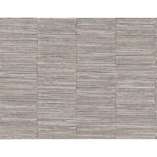 Jenga Charcoal Striped Column Wallpaper