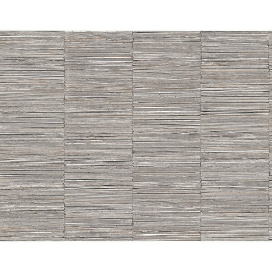 Jenga Charcoal Striped Column Wallpaper