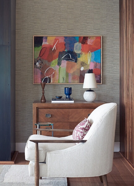 Jenga Charcoal Striped Column Wallpaper