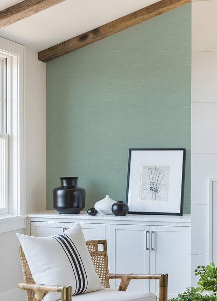Moroccan Green Sisal Texture Wallpaper