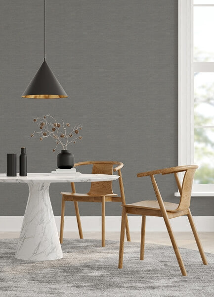 Moroccan Charcoal Sisal Texture Wallpaper