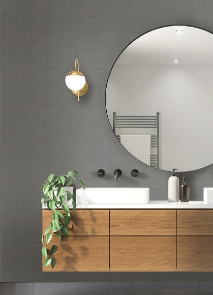 Moroccan Charcoal Sisal Texture Wallpaper