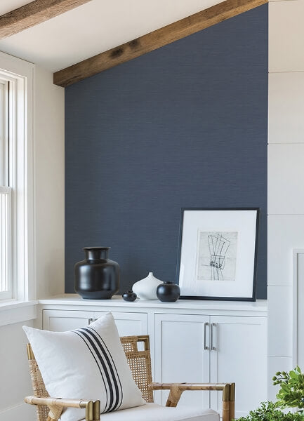 Moroccan Blue Sisal Texture Wallpaper