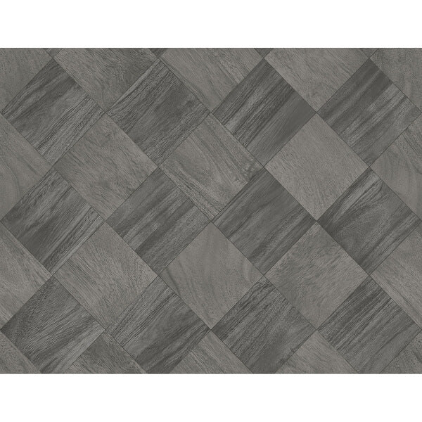 Thriller Black Wood Tile Wallpaper