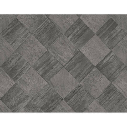 Thriller Black Wood Tile Wallpaper