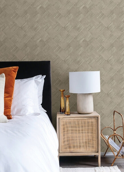 Thriller Grey Wood Tile Wallpaper