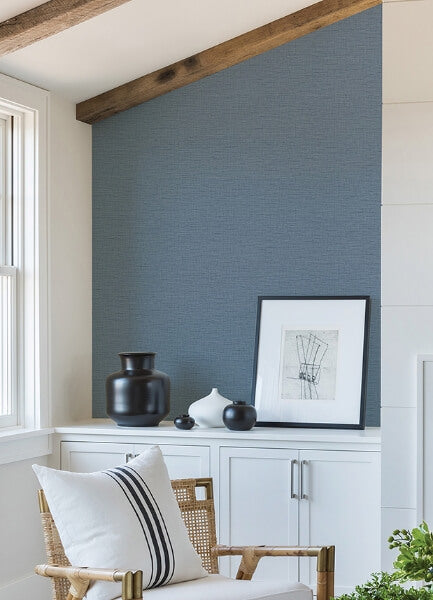 Salamander Blue Woven Wallpaper