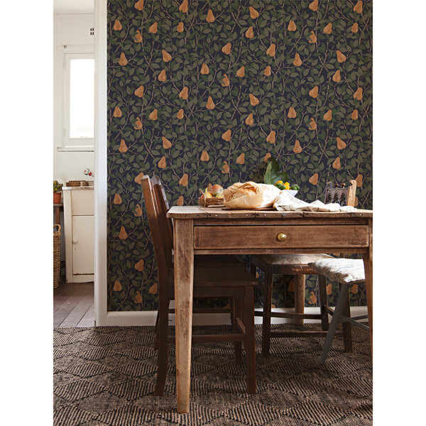Pirum Navy Pear Wallpaper