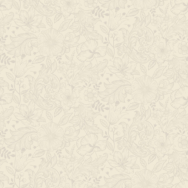 Wilma White Block Print Wallpaper