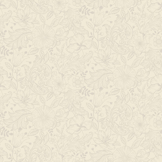 Wilma White Block Print Wallpaper