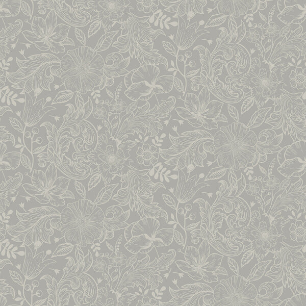 Wilma Grey Block Print Wallpaper