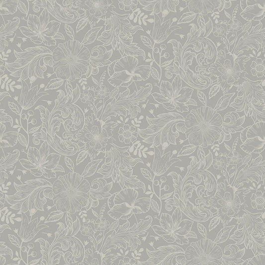 Wilma Grey Block Print Wallpaper