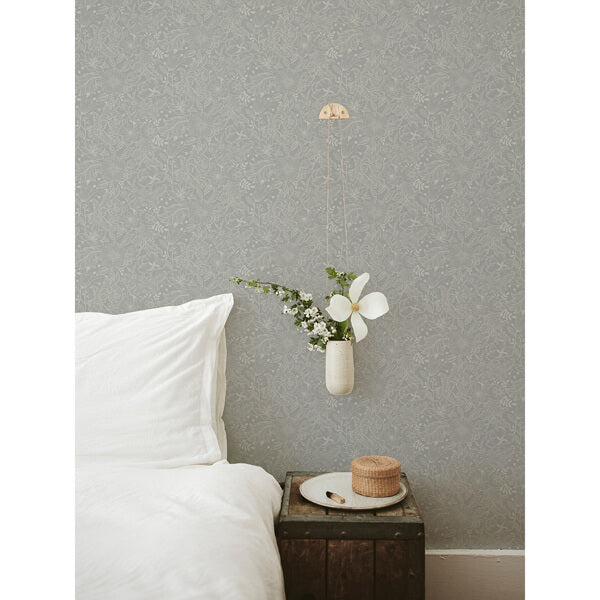 Wilma Grey Block Print Wallpaper