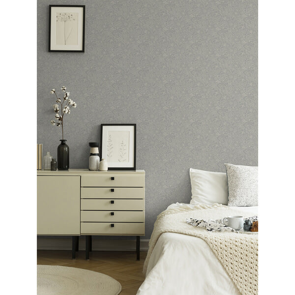Wilma Grey Block Print Wallpaper