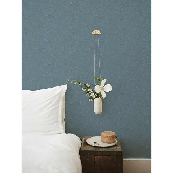 Wilma Blue Block Print Wallpaper