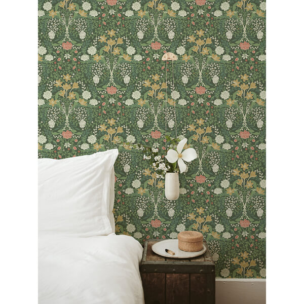 Froso Green Garden Damask Wallpaper