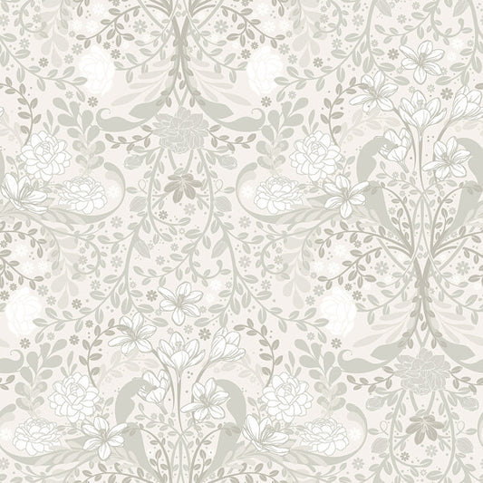 Froso Light Grey Garden Damask Wallpaper
