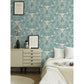 Ostanskar Turquoise Retro Floral Wallpaper
